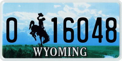 WY license plate 016048