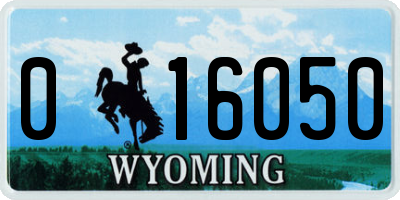 WY license plate 016050