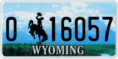 WY license plate 016057