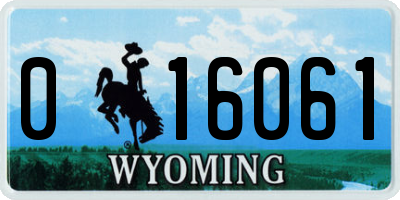 WY license plate 016061