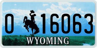 WY license plate 016063