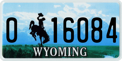 WY license plate 016084