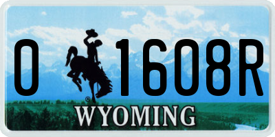 WY license plate 01608R