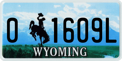 WY license plate 01609L