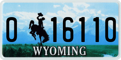 WY license plate 016110
