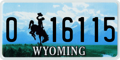 WY license plate 016115