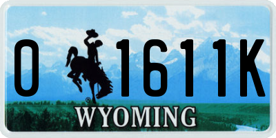 WY license plate 01611K