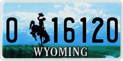 WY license plate 016120