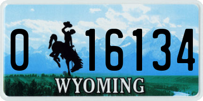 WY license plate 016134