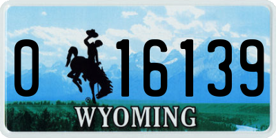 WY license plate 016139