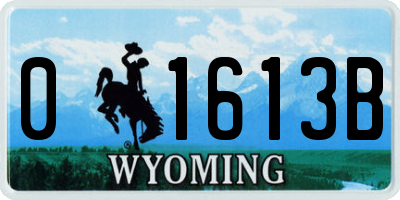 WY license plate 01613B