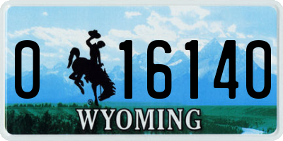 WY license plate 016140