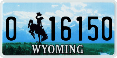 WY license plate 016150