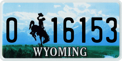 WY license plate 016153