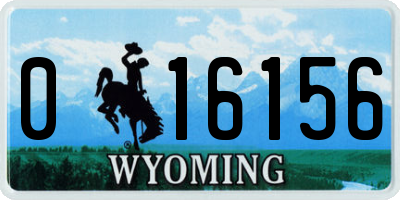 WY license plate 016156