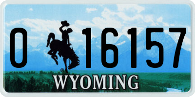 WY license plate 016157