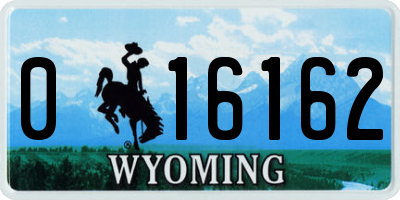 WY license plate 016162