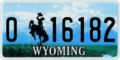 WY license plate 016182
