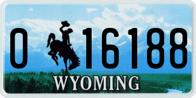 WY license plate 016188