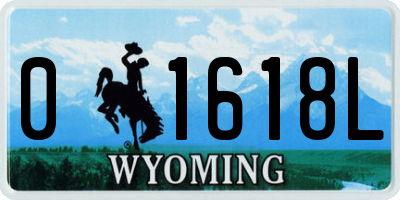 WY license plate 01618L