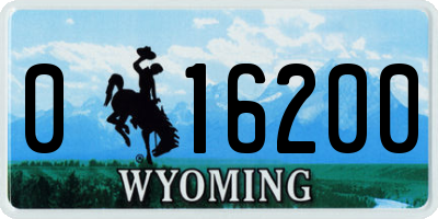 WY license plate 016200