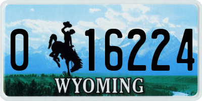 WY license plate 016224