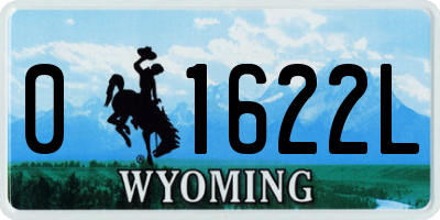WY license plate 01622L