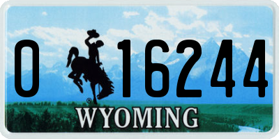 WY license plate 016244