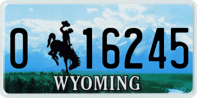 WY license plate 016245