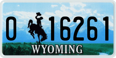 WY license plate 016261