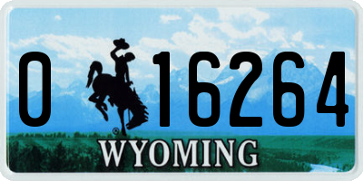 WY license plate 016264