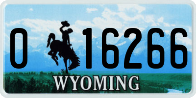 WY license plate 016266