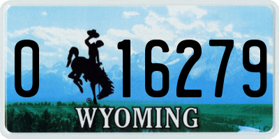 WY license plate 016279