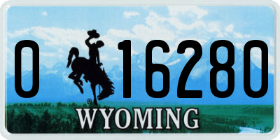 WY license plate 016280