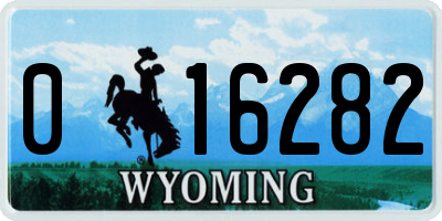 WY license plate 016282