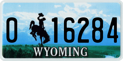 WY license plate 016284