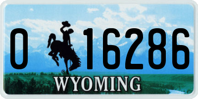 WY license plate 016286