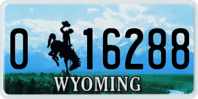 WY license plate 016288