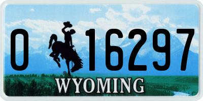 WY license plate 016297