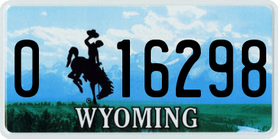 WY license plate 016298