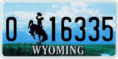 WY license plate 016335