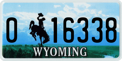 WY license plate 016338