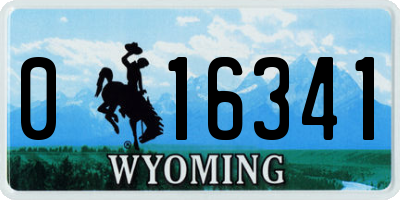 WY license plate 016341