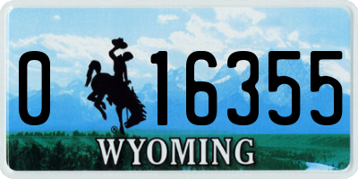 WY license plate 016355