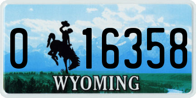 WY license plate 016358