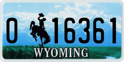 WY license plate 016361