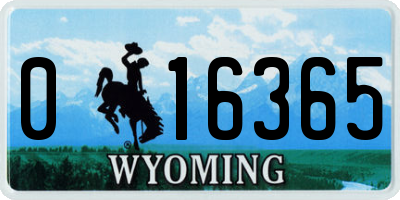 WY license plate 016365