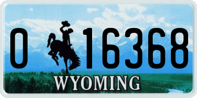 WY license plate 016368