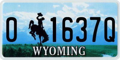 WY license plate 01637Q