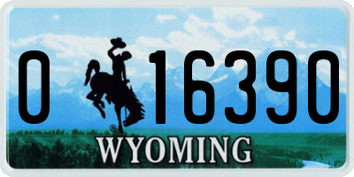 WY license plate 016390